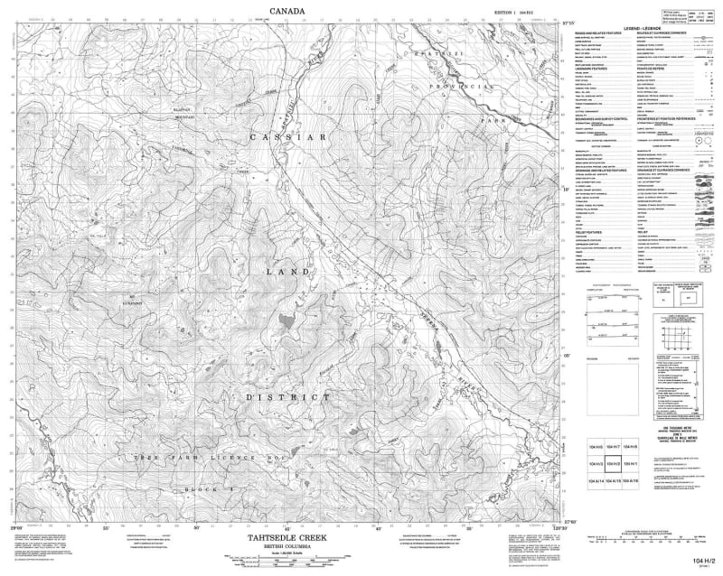 104H02 - TAHTSEDLE CREEK - Topographic Map