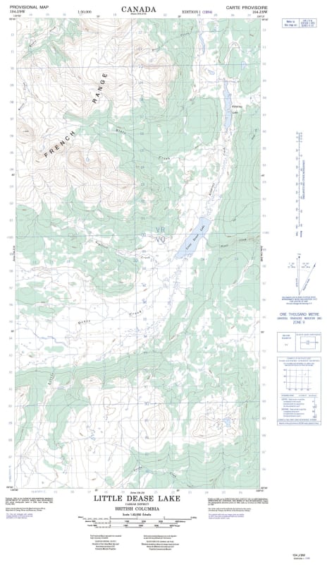 104J09W - LITTLE DEASE LAKE - Topographic Map