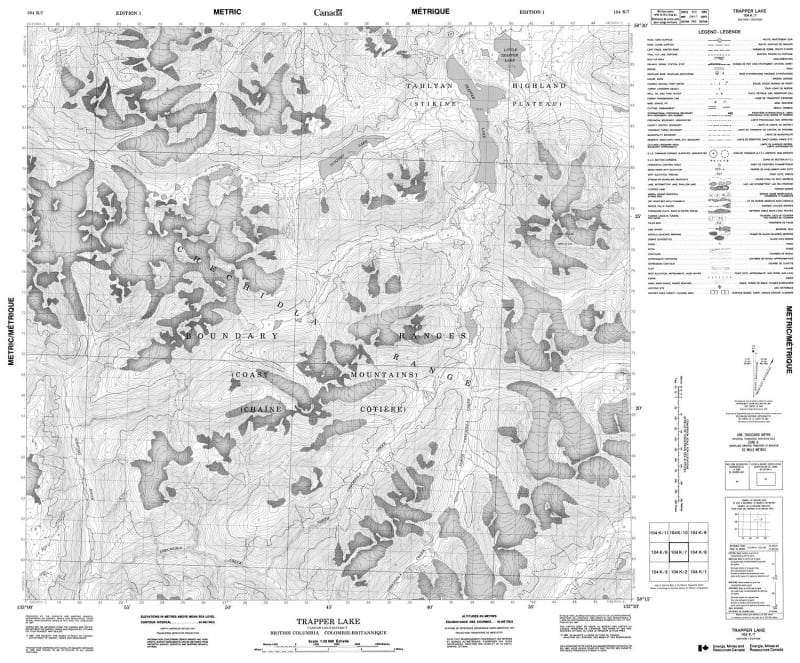 104K07 - TRAPPER LAKE - Topographic Map