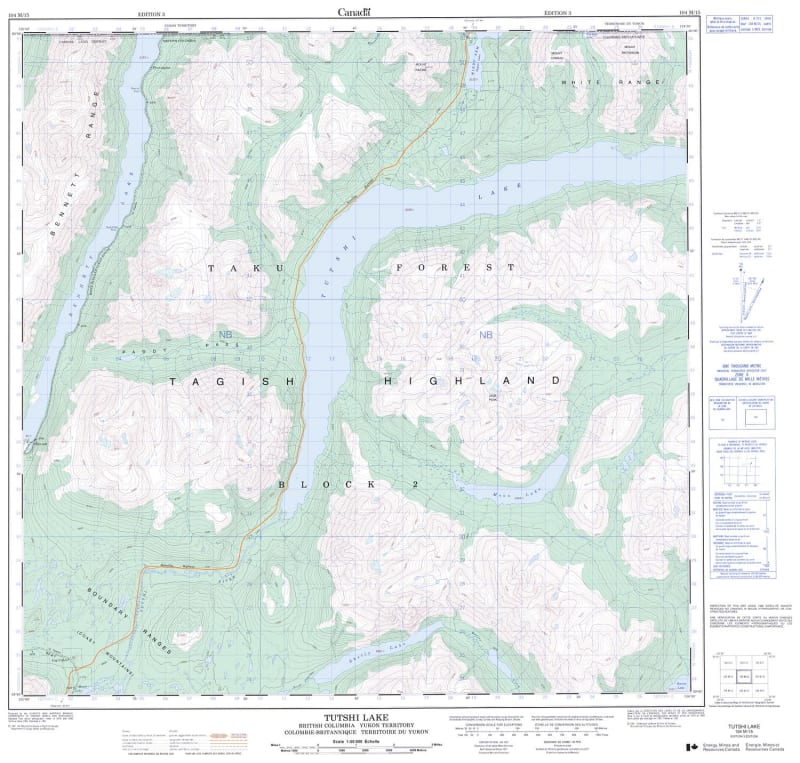 104M15 - TUTSHI LAKE - Topographic Map