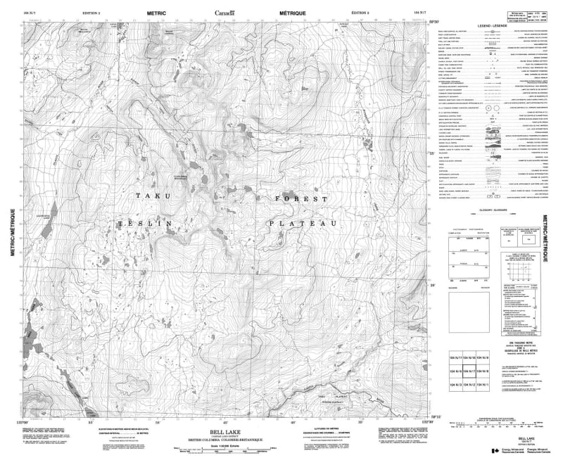 104N07 - BELL LAKE - Topographic Map