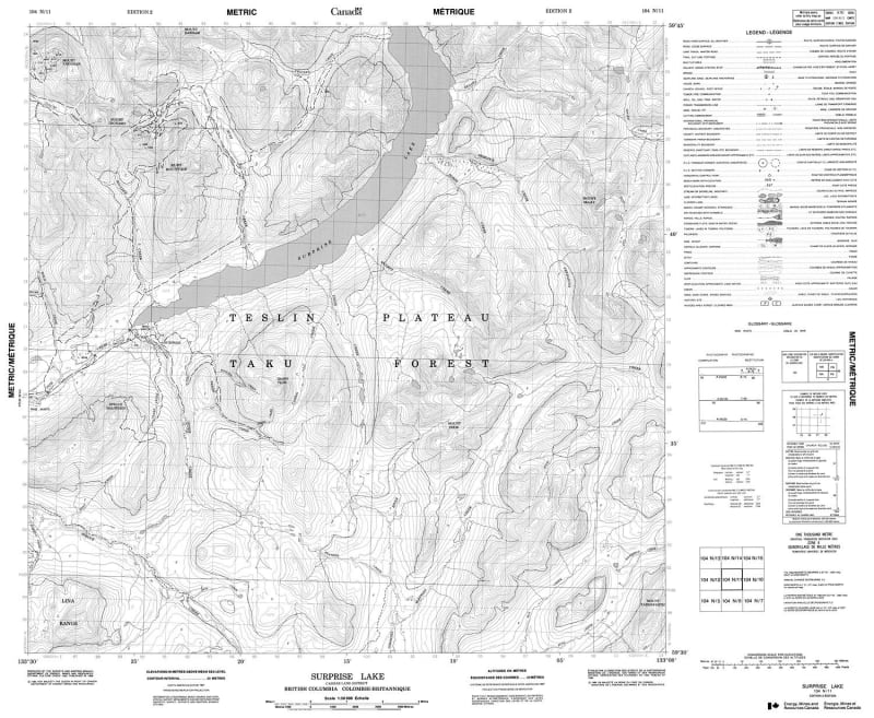 104N11 - SURPRISE LAKE - Topographic Map