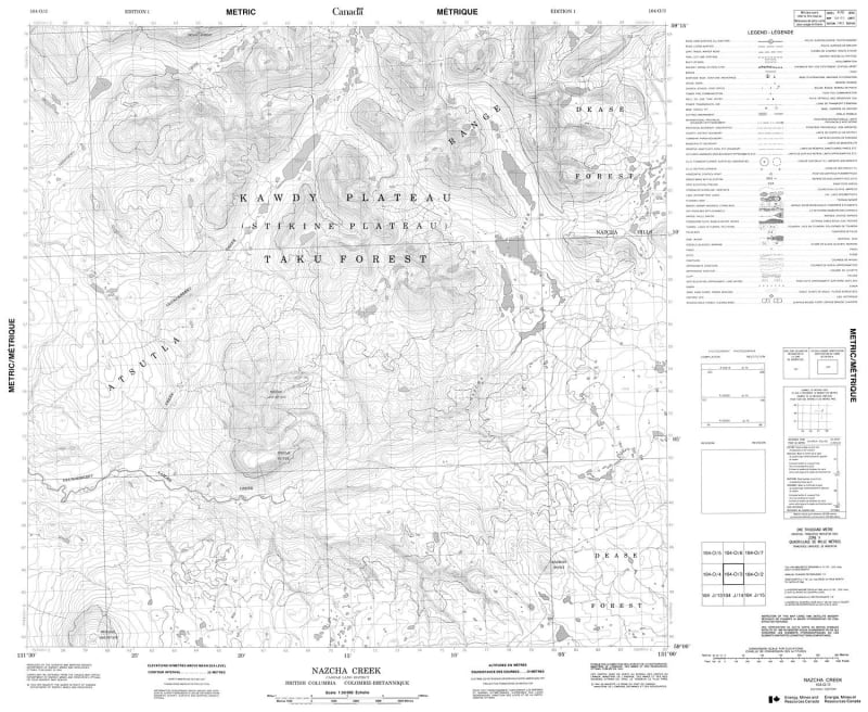 104O03 - NAZCHA CREEK - Topographic Map