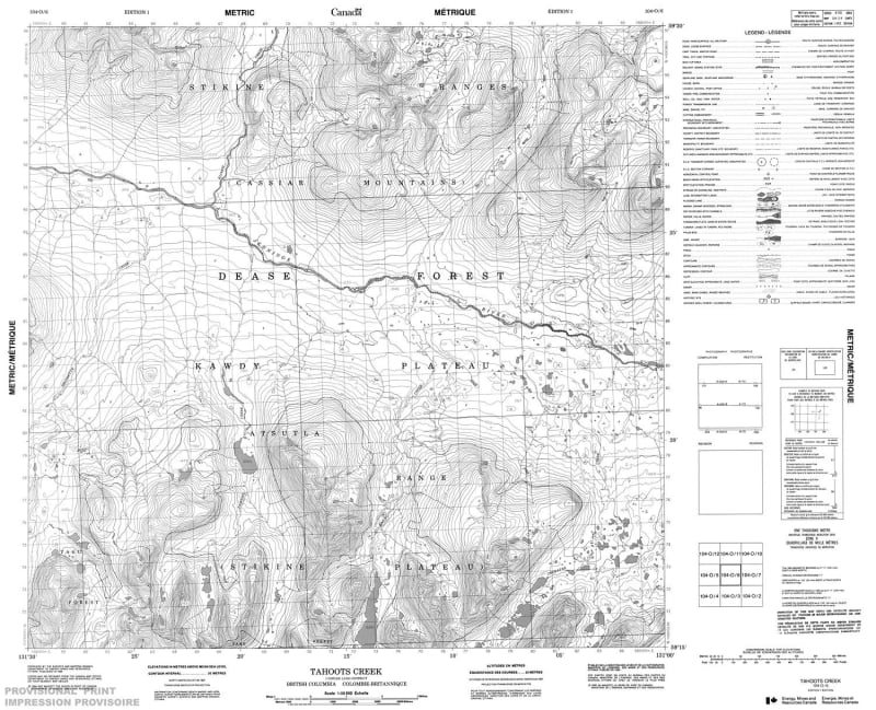 104O06 - TAHOOTS CREEK - Topographic Map