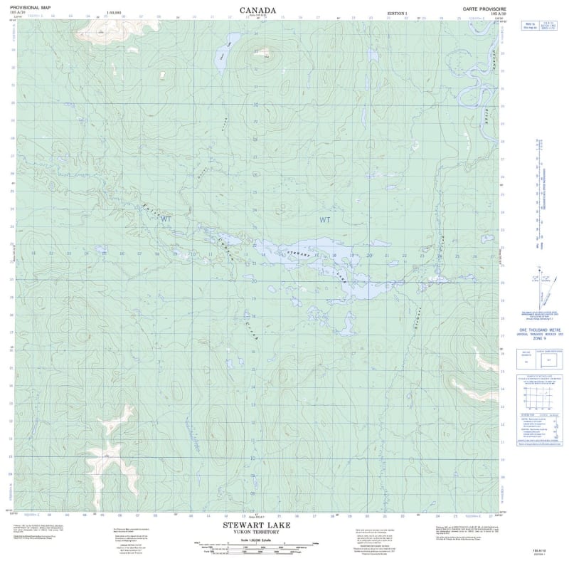 105A10 - STEWART LAKE - Topographic Map