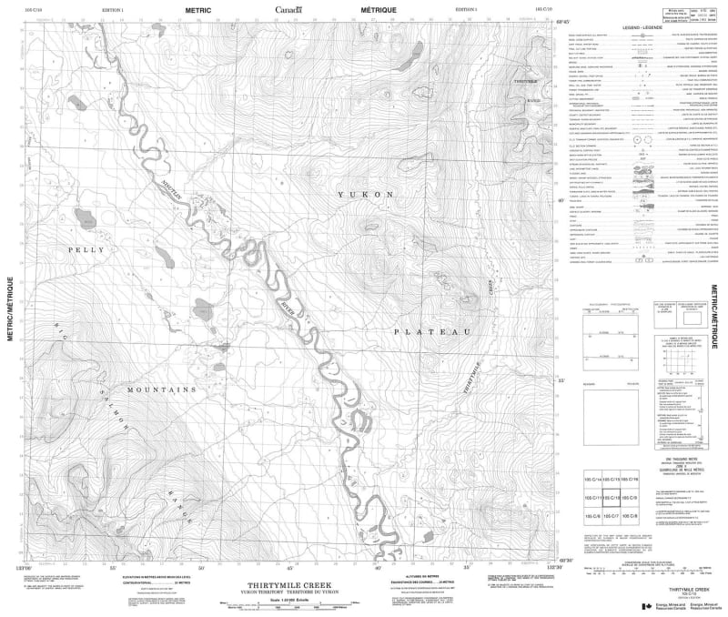105C10 - THIRTYMILE CREEK - Topographic Map