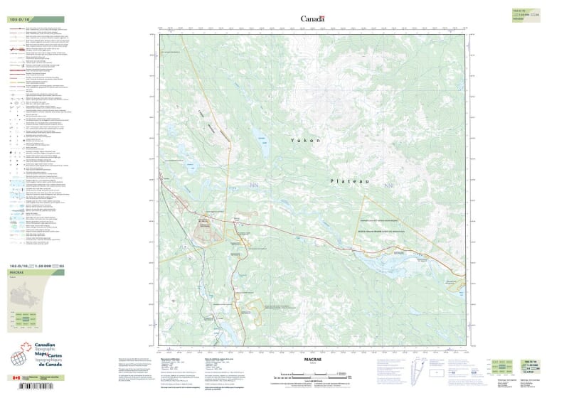 105D10 - MACRAE - Topographic Map