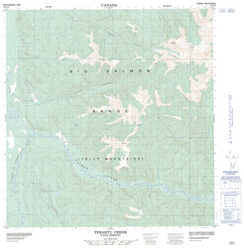 105E09 - TERAKTU CREEK - Topographic Map