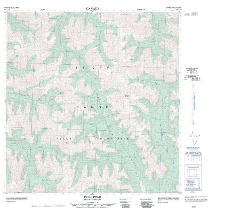 105F10 - PASS PEAK - Topographic Map
