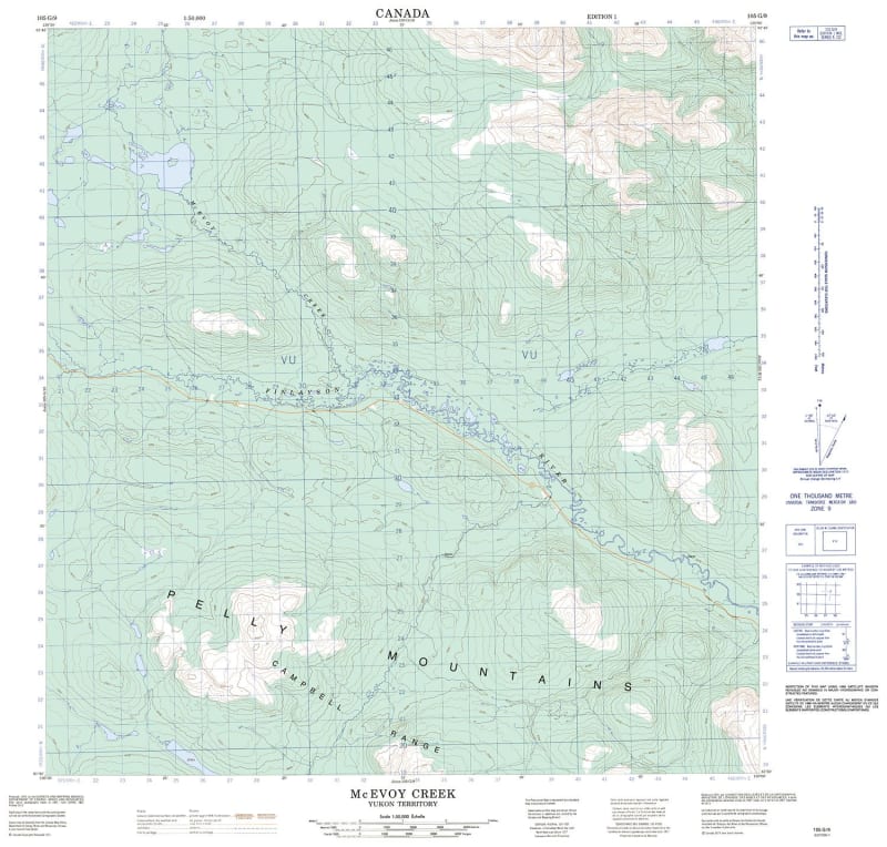 105G09 - MCEVOY CREEK - Topographic Map