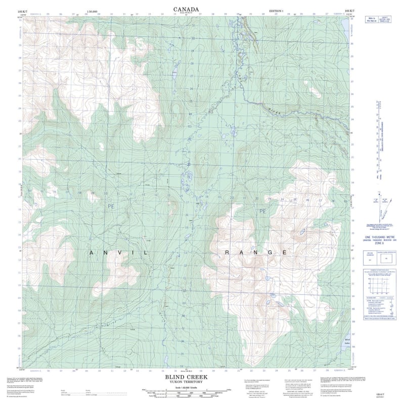 105K07 - BLIND CREEK - Topographic Map
