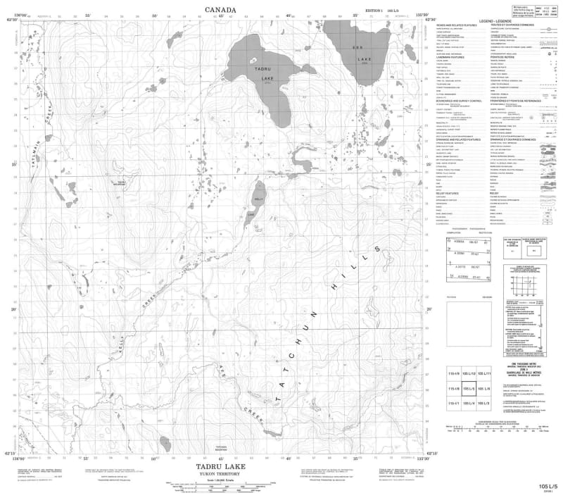 105L05 - TADRU LAKE - Topographic Map