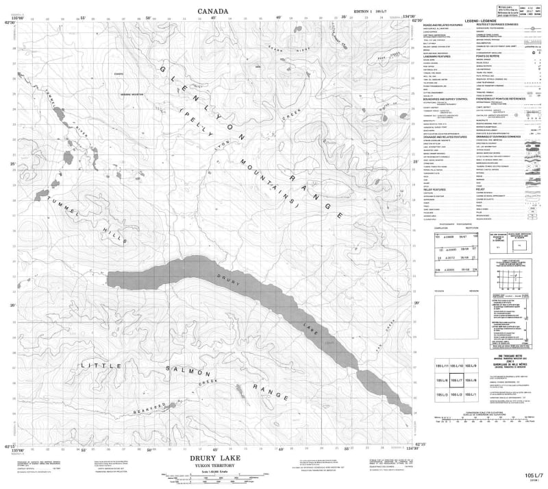 105L07 - DRURY LAKE - Topographic Map