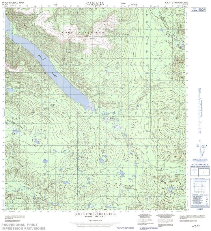 105M10 - SOUTH NELSON CREEK - Topographic Map