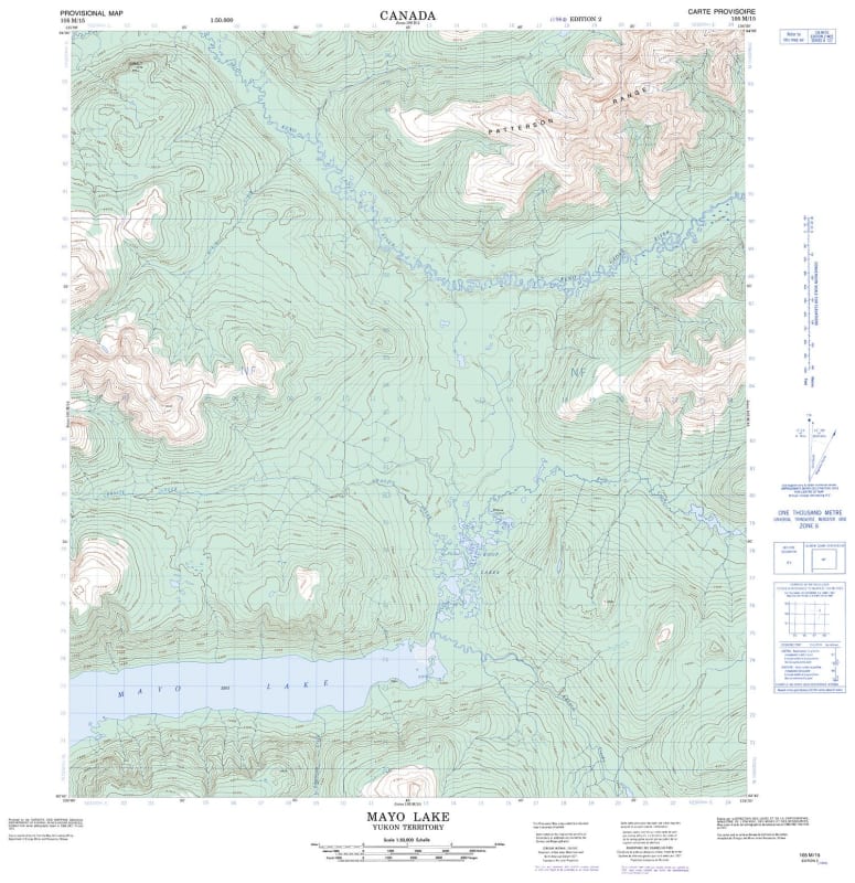 105M15 - MAYO LAKE - Topographic Map