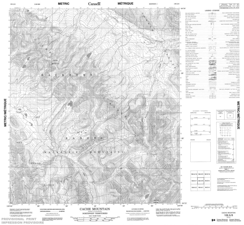 106A08 - CACHE MOUNTAIN - Topographic Map