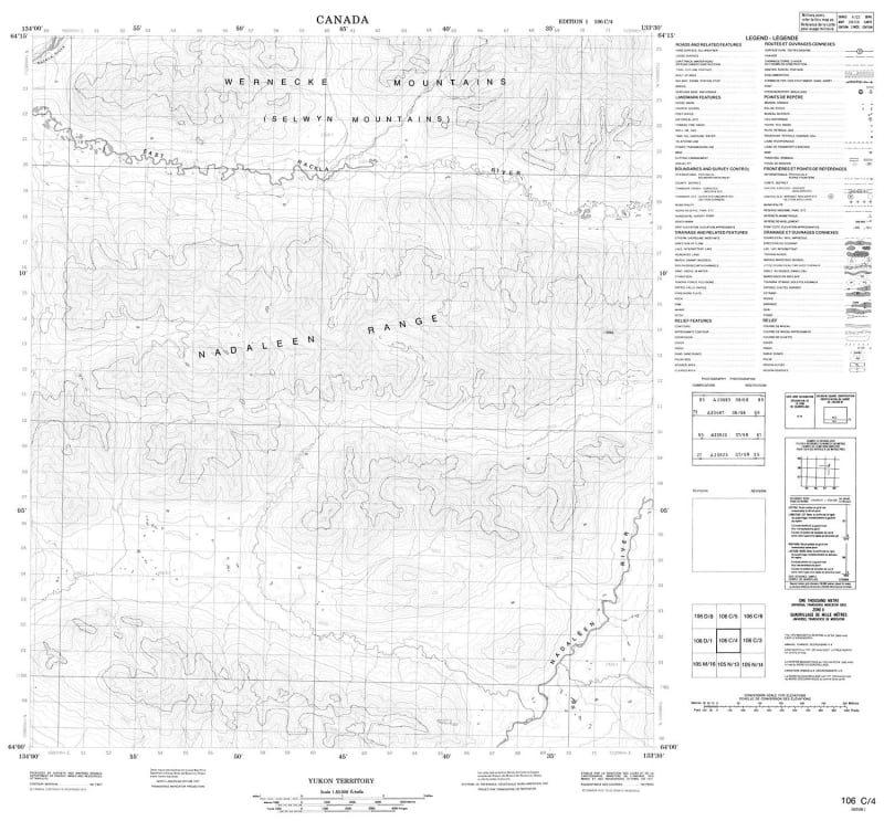 106C04 - MOUNT MERVYN - Topographic Map