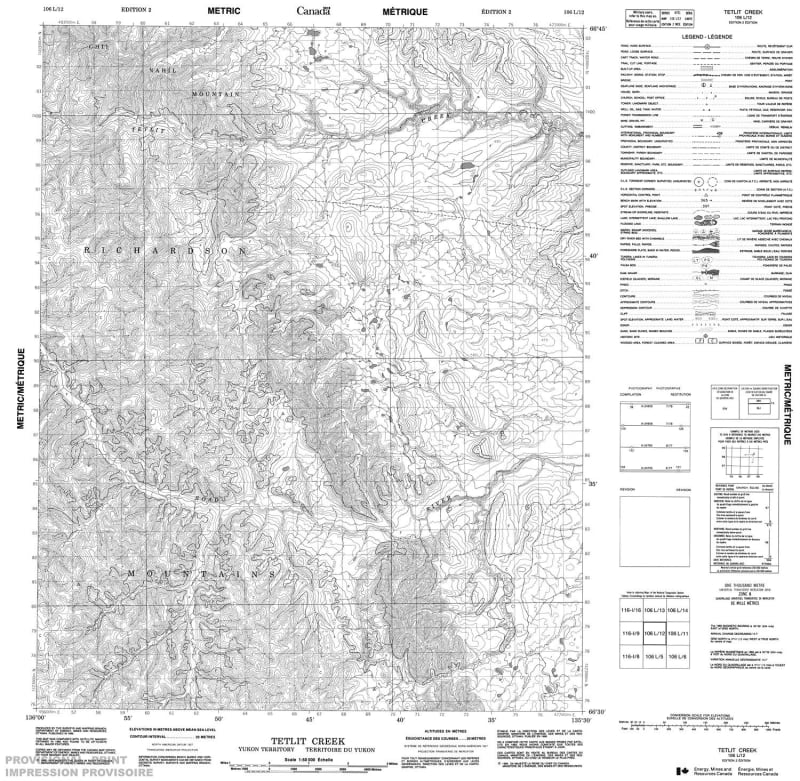 106L12 - TETLIT CREEK - Topographic Map