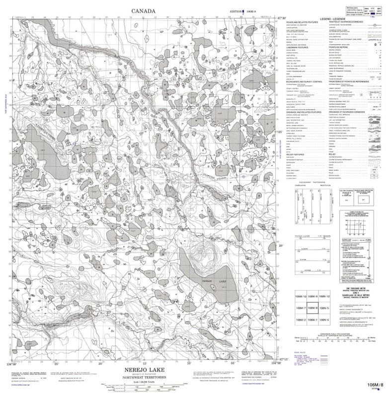 106M08 - NEREJO LAKE - Topographic Map