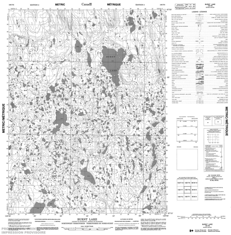 106P08 - BURNT LAKE - Topographic Map