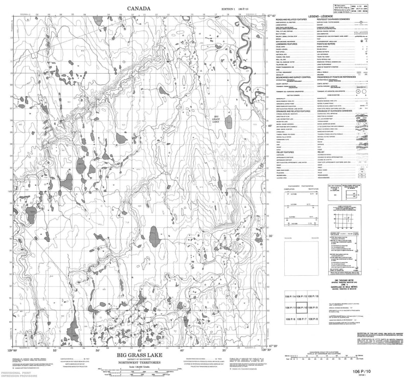 106P10 - BIG GRASS LAKE - Topographic Map