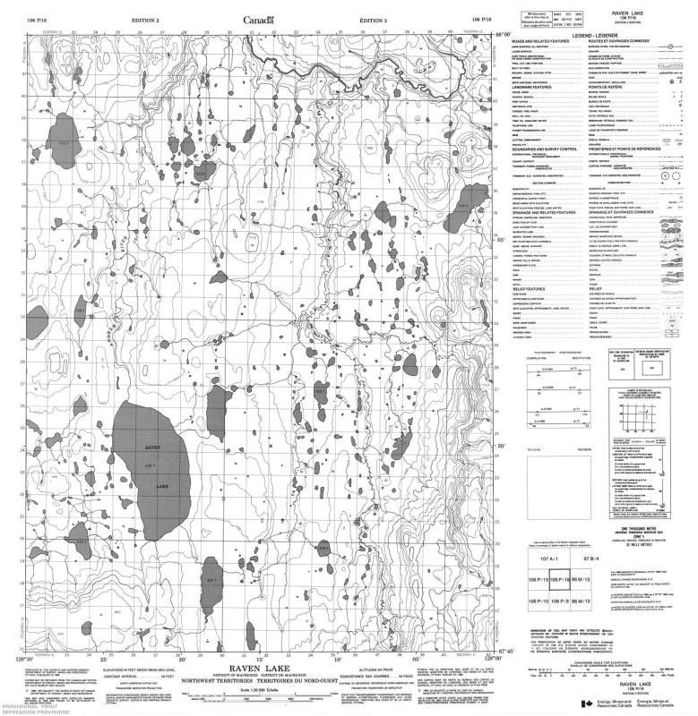 106P16 - RAVEN LAKE - Topographic Map