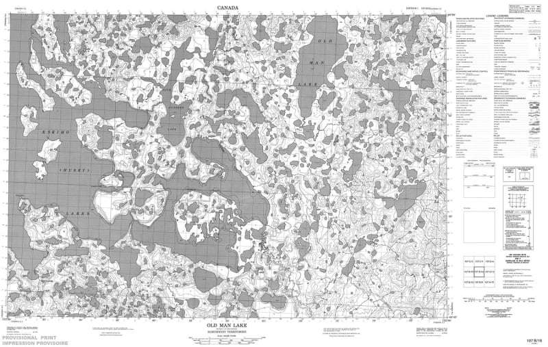 107B16 - OLD MAN LAKE - Topographic Map