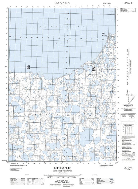 107C07E - KITTIGAZUIT - Topographic Map