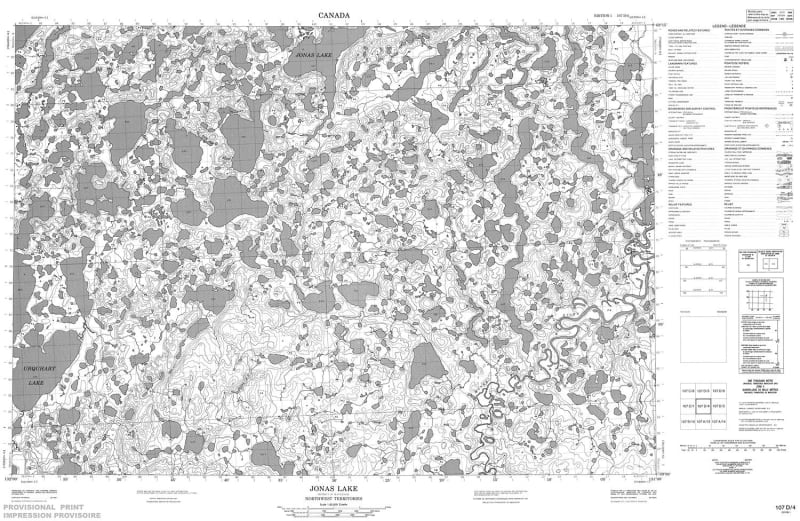 107D04 - JONAS LAKE - Topographic Map