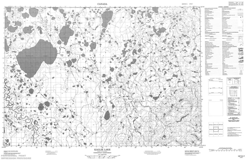 107D07 - KAGLIK LAKE - Topographic Map