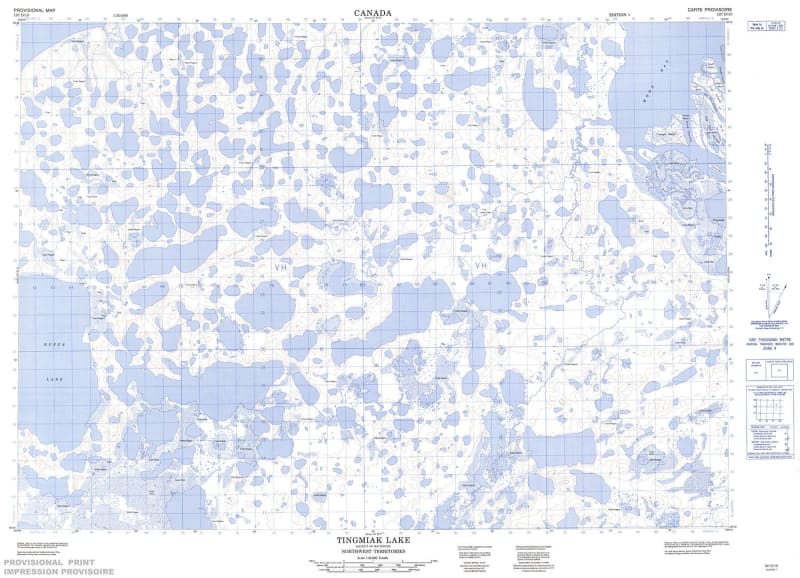 107D10 - TINGMIAK LAKE - Topographic Map