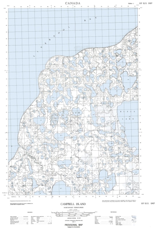 107D11E - CAMPBELL ISLAND - Topographic Map