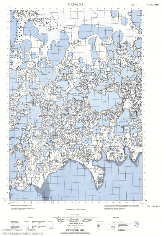 107D12W - NO TITLE - Topographic Map