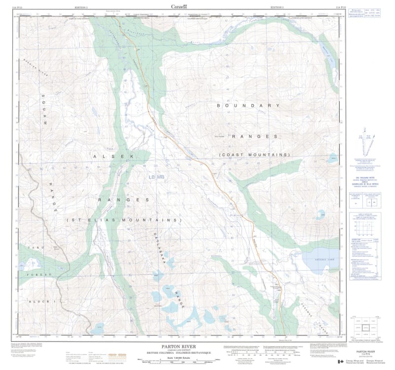 114P15 - PARTON RIVER - Topographic Map