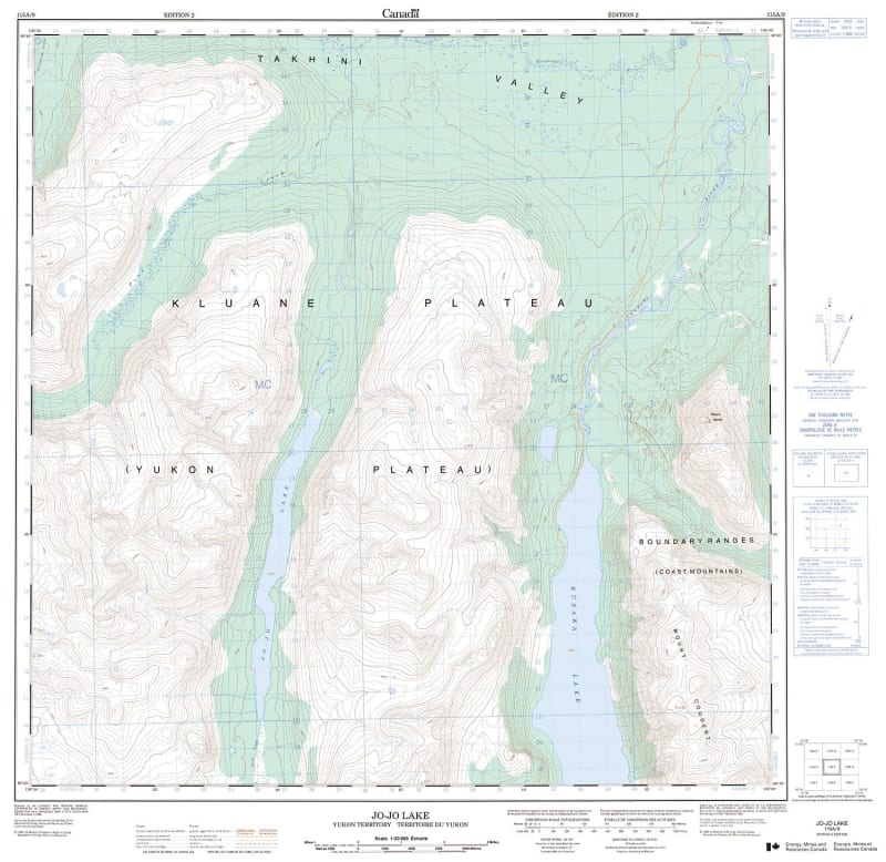 115A09 - JO-JO LAKE - Topographic Map