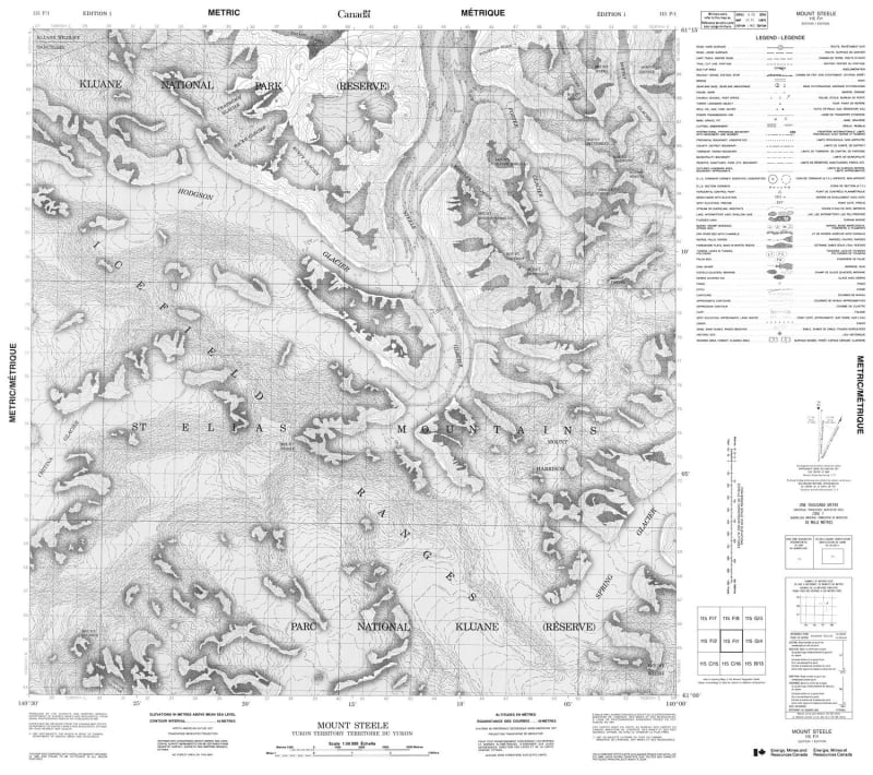 115F01 - MOUNT STEELE - Topographic Map