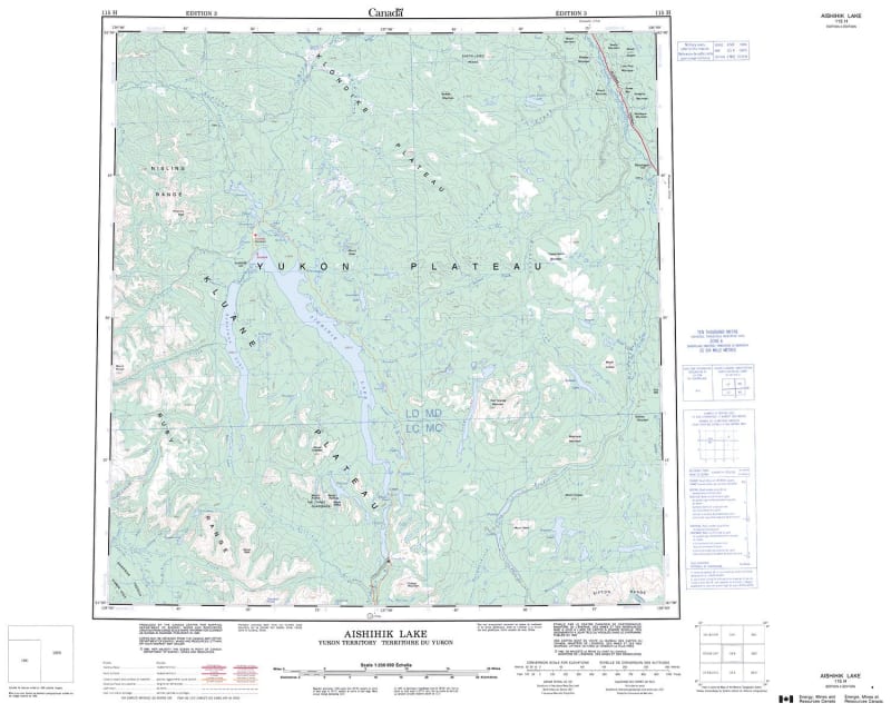 115H - AISHIHIK LAKE - Topographic Map