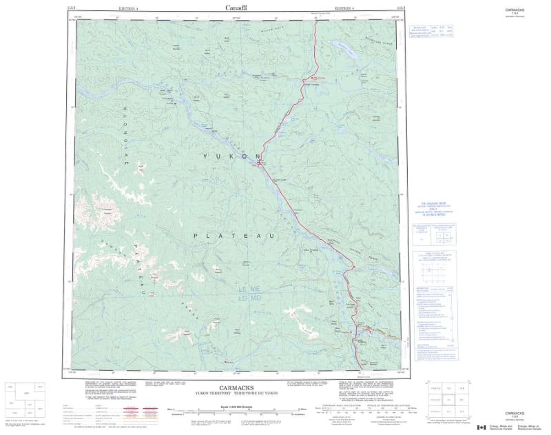 115I - CARMACKS - Topographic Map