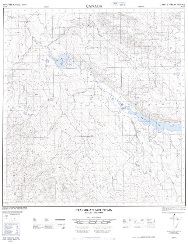 115I09 - PTARMIGAN MOUNTAIN - Topographic Map