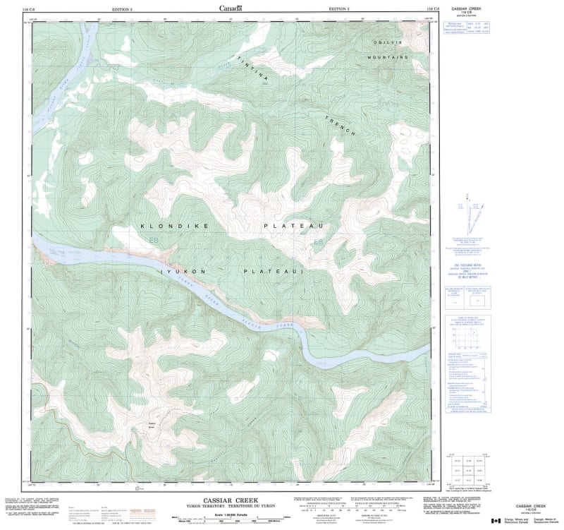 116C08 - CASSIAR CREEK - Topographic Map