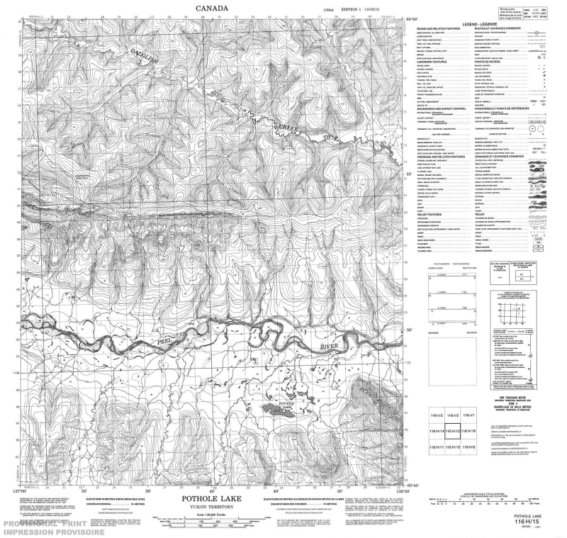 116H15 - POTHOLE LAKE - Topographic Map