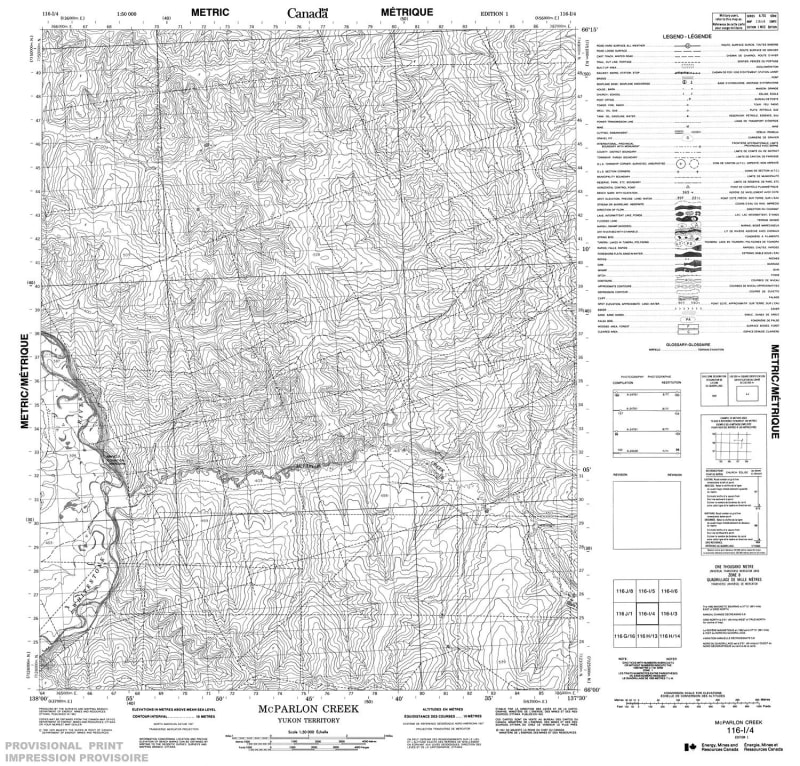 116I04 - MCPARLON CREEK - Topographic Map