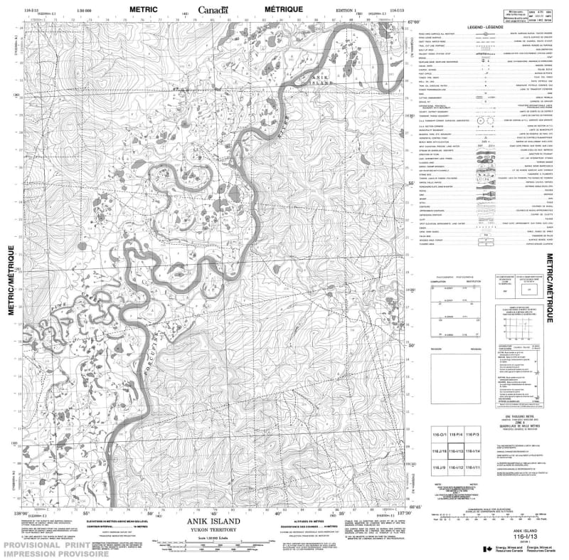 116I13 - ANIK ISLAND - Topographic Map