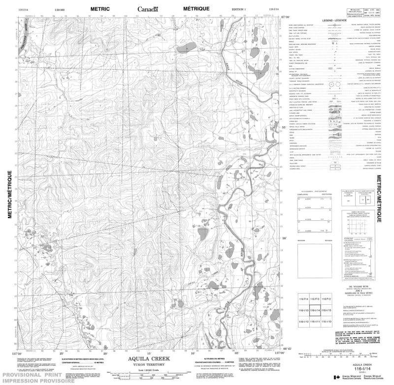 116I14 - AQUILA CREEK - Topographic Map