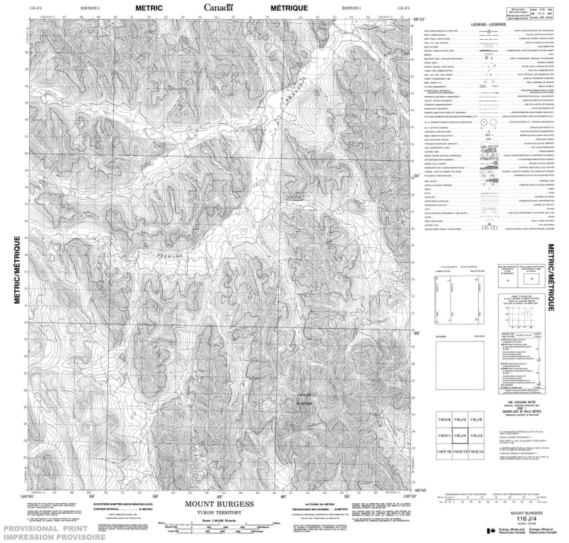 116J04 - MOUNT BURGESS - Topographic Map