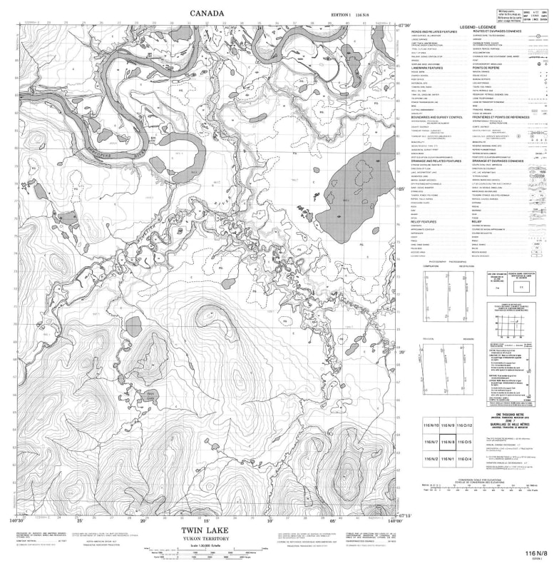 116N08 - TWIN LAKE - Topographic Map