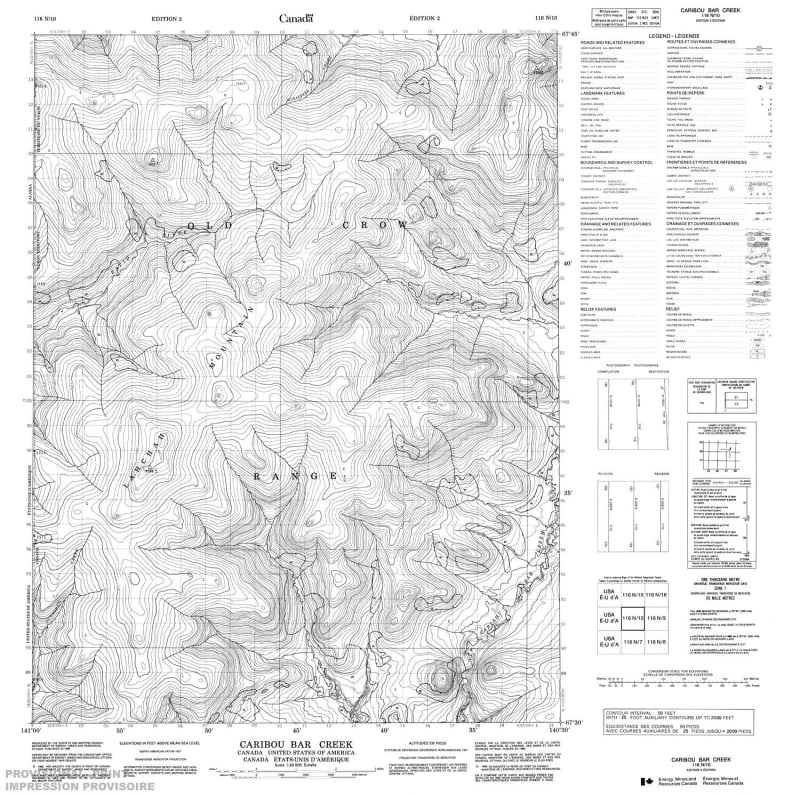 116N10 - CARIBOU BAR CREEK - Topographic Map