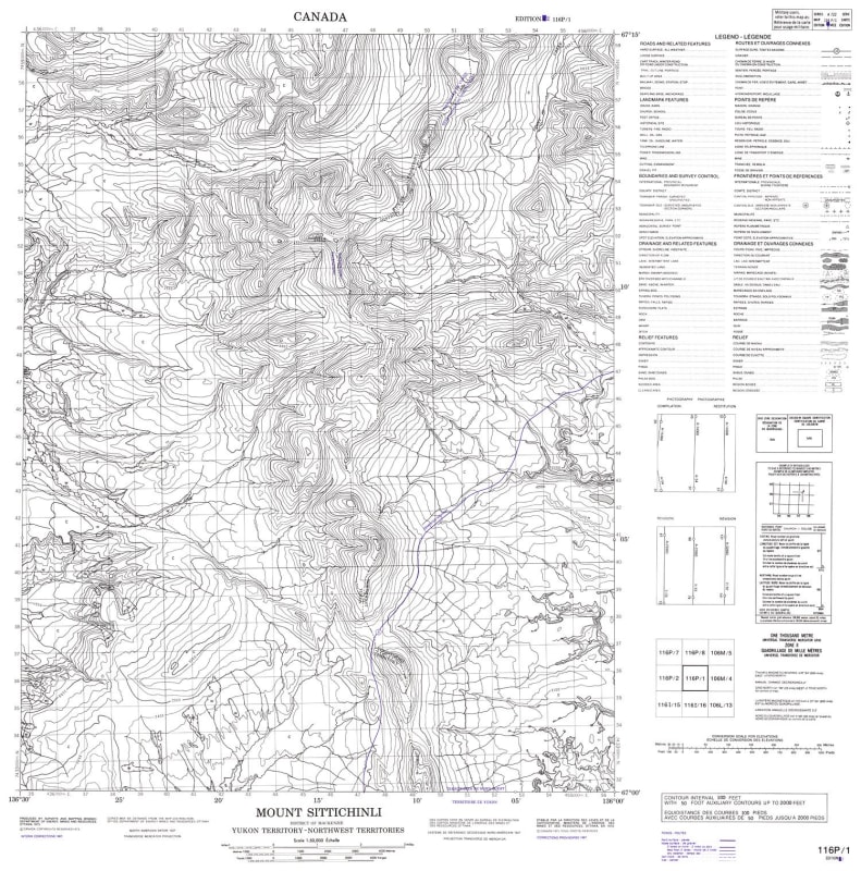 116P01 - MOUNT SITTICHINLI - Topographic Map