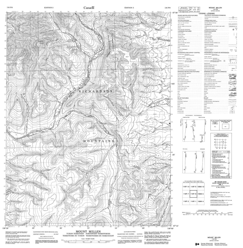 116P08 - MOUNT MILLEN - Topographic Map