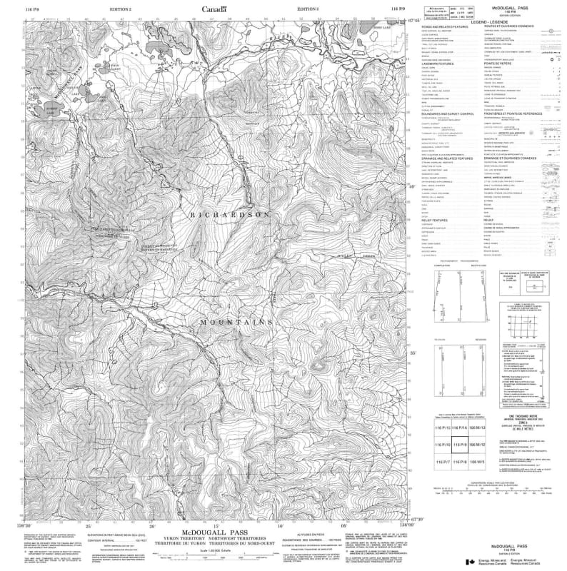 116P09 - MCDOUGALL PASS - Topographic Map